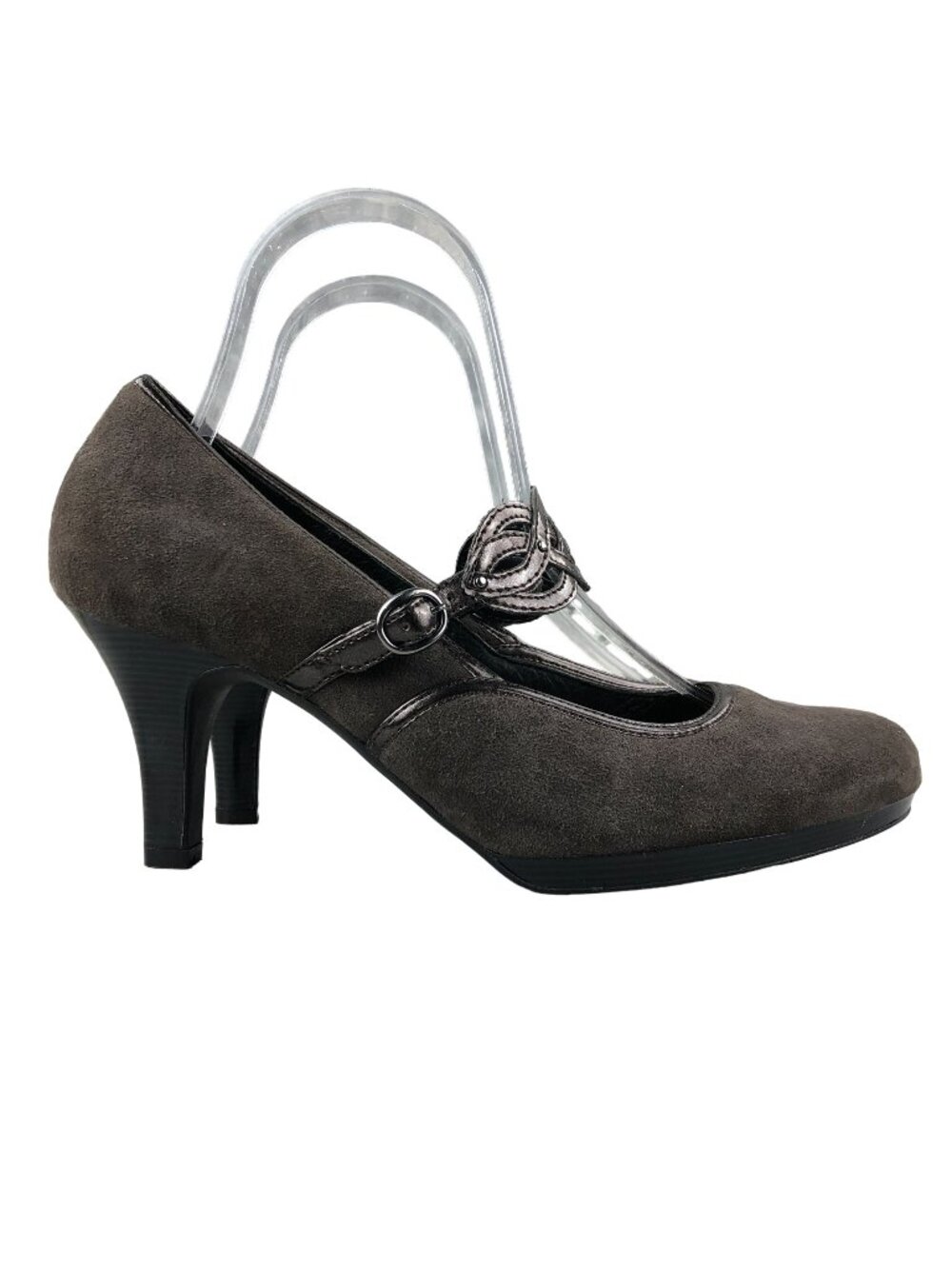 Clarks Women's Size 7.5M Artisan Brown Suede Leather High Heel Mary Jane Pumps